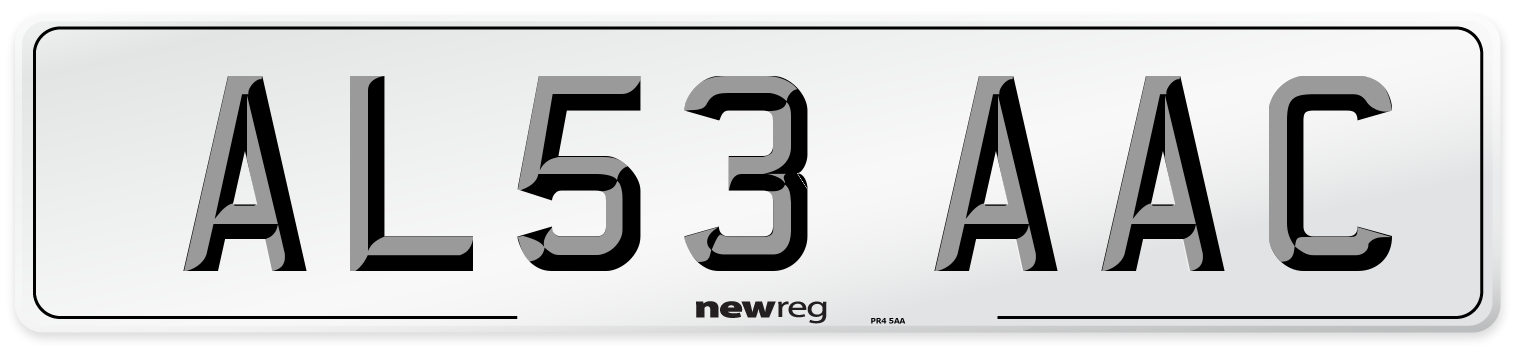 AL53 AAC Number Plate from New Reg